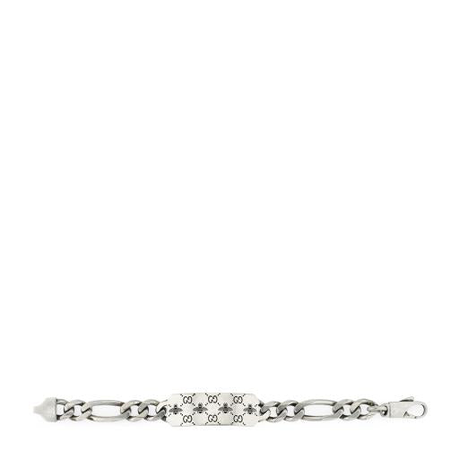 gucci signature silver chunky gg bee bracelet