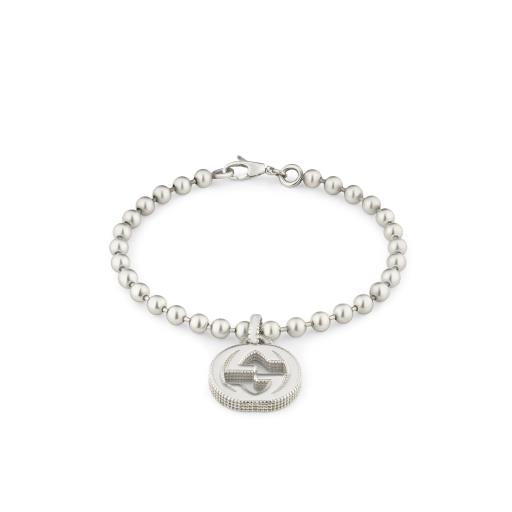 Gucci Interlocking Silver Beaded Bracelet YBA479226001