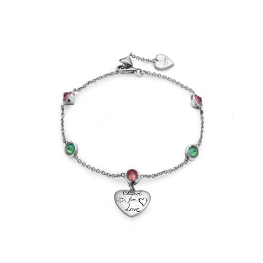 gucci blind for love silver multi stone bracelet