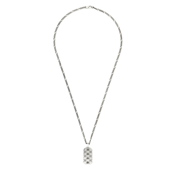 gucci signature silver dog tag necklace
