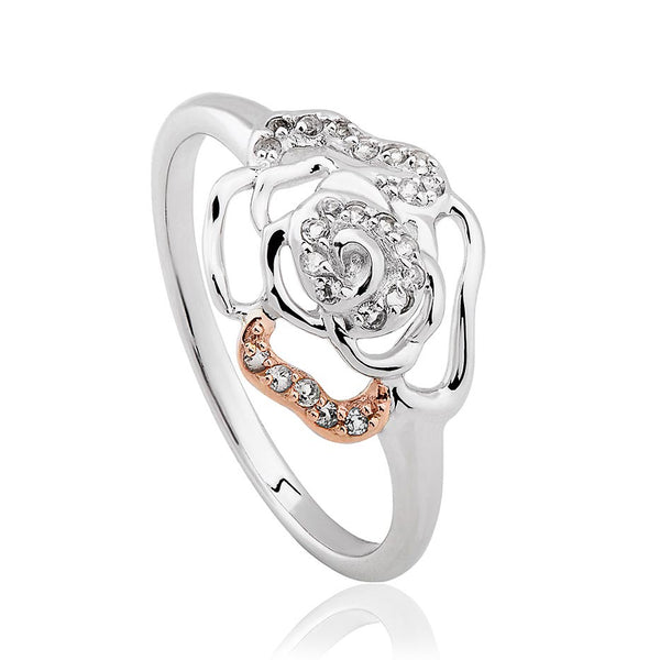 Clogau Silver And 9ct Rose Gold Royal Roses Ring 3SRORR3