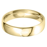 18ct Yellow Gold 5mm Medium Court Flat Top Wedding Ring Side Closeup