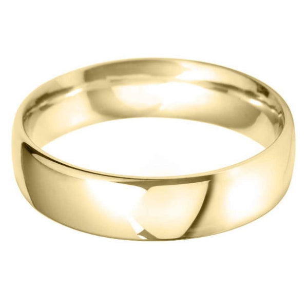 18ct Yellow Gold 6mm Medium Court Flat Top Wedding Ring Side Closeup
