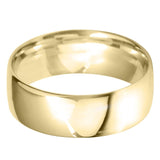 18ct Yellow Gold 7mm Light Court Wedding Ring Side Closeup