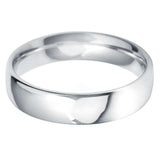 Platinum 5mm Medium Court Flat Top Wedding Ring Side Closeup