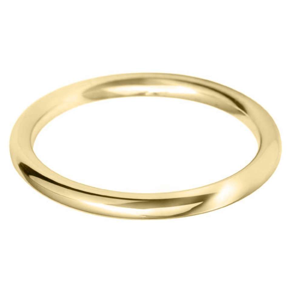 18ct Yellow Gold 2mm Classic Court Ladies Wedding Ring