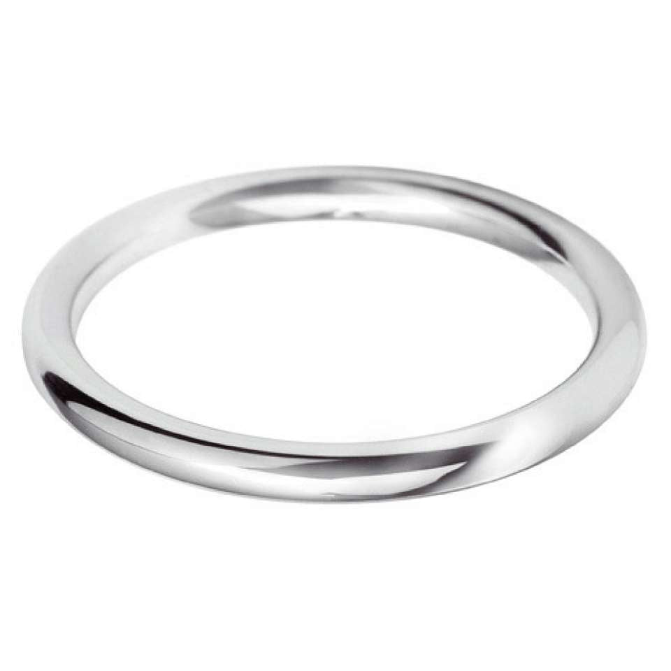 18ct White Gold 2mm Heavy Court Wedding Ring Side Closeup