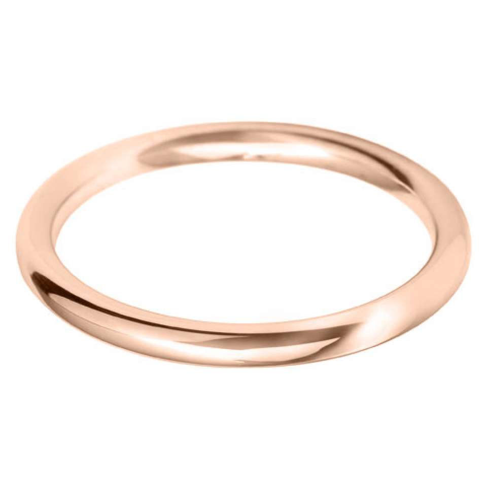 18ct Rose Gold 2mm Classic Court Ladies Wedding Ring