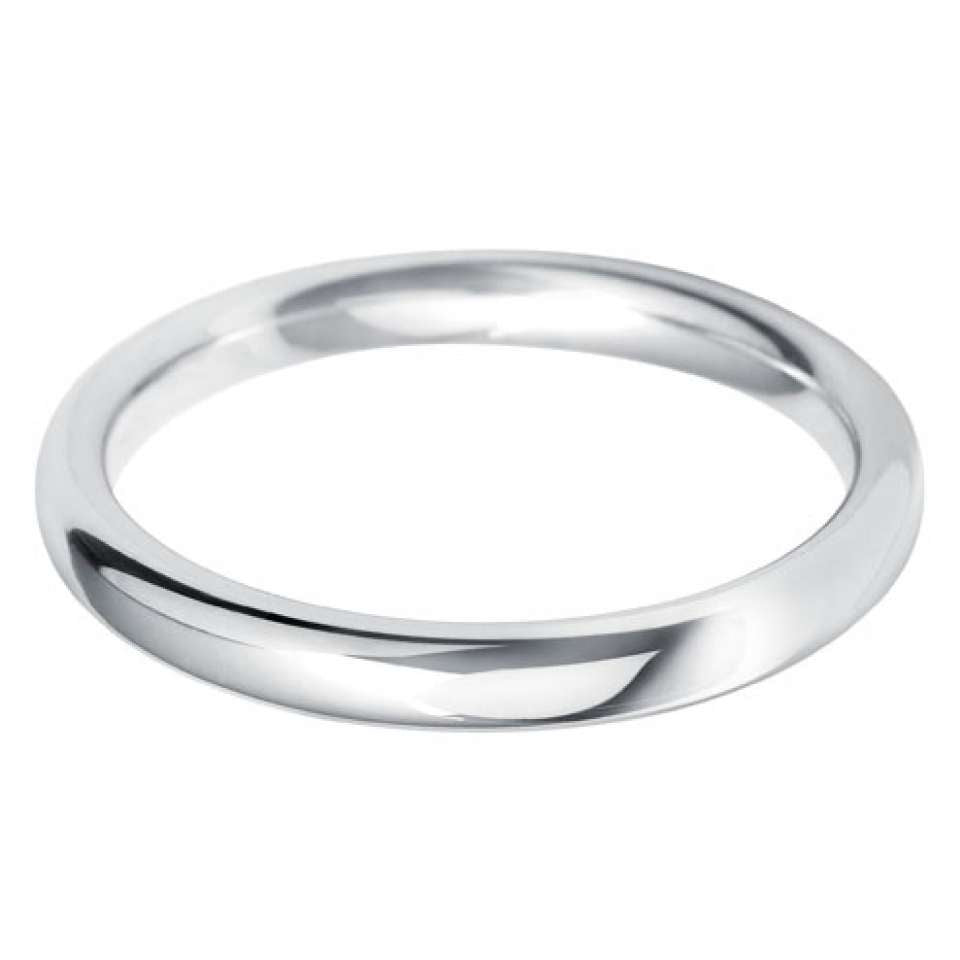 Platinum 2.5mm Heavy Court Wedding Ring Side Closeup