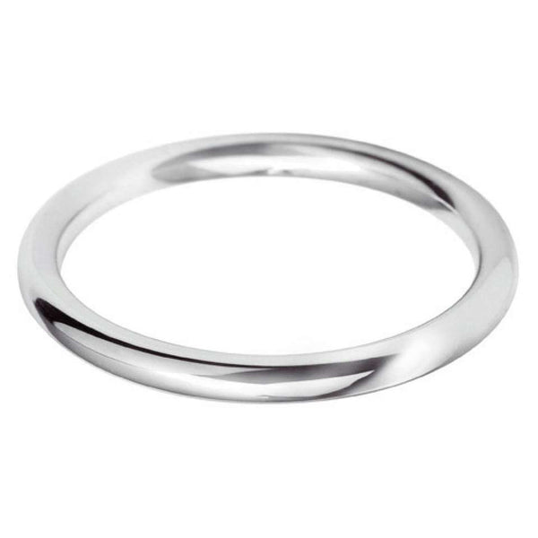 Platinum 2mm Heavy Court Wedding Ring Side Closeup