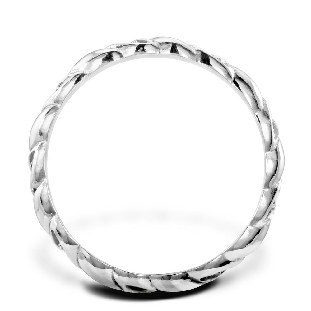 Platinum 0.06ct Diamond Set Twist Wedding Ring