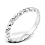 Platinum 0.06ct Diamond Set Twist Wedding Ring