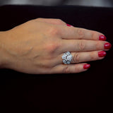 18ct White Gold 1.12ct Round Brilliant Cut Diamond Bubble Halo Ring