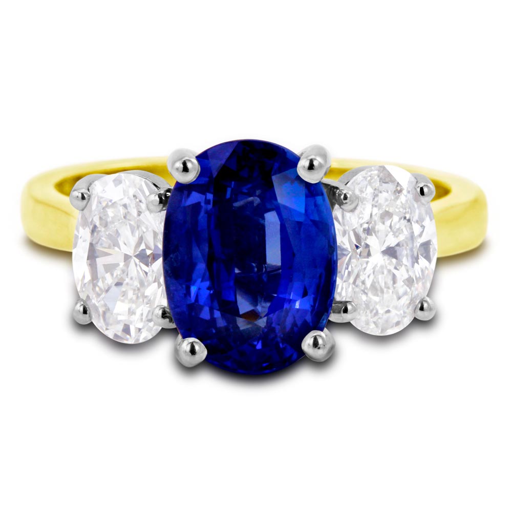 18ct Yellow Gold 3.13ct Sapphire & 1.60ct Diamond Ring