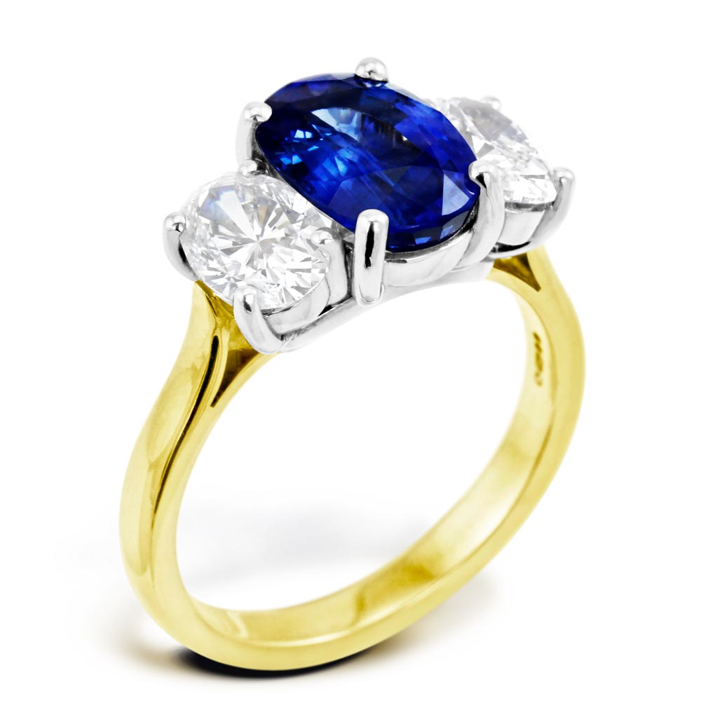 18ct Yellow Gold 3.13ct Sapphire & 1.60ct Diamond Ring
