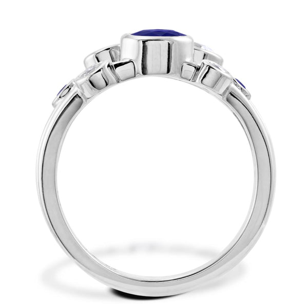 Platinum 0.84ct Sapphire And 0.35ct Diamond Bubble Ring