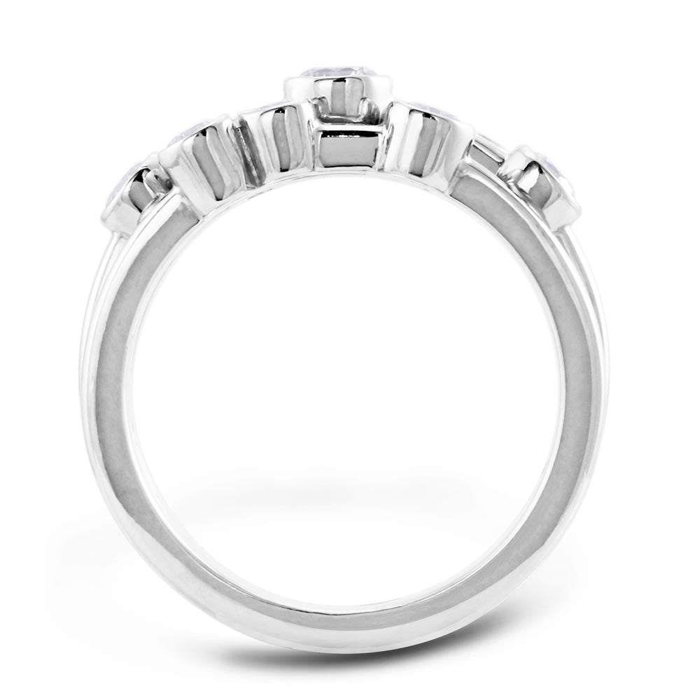 Platinum 0.85ct Nine Stone Diamond Bubble Ring