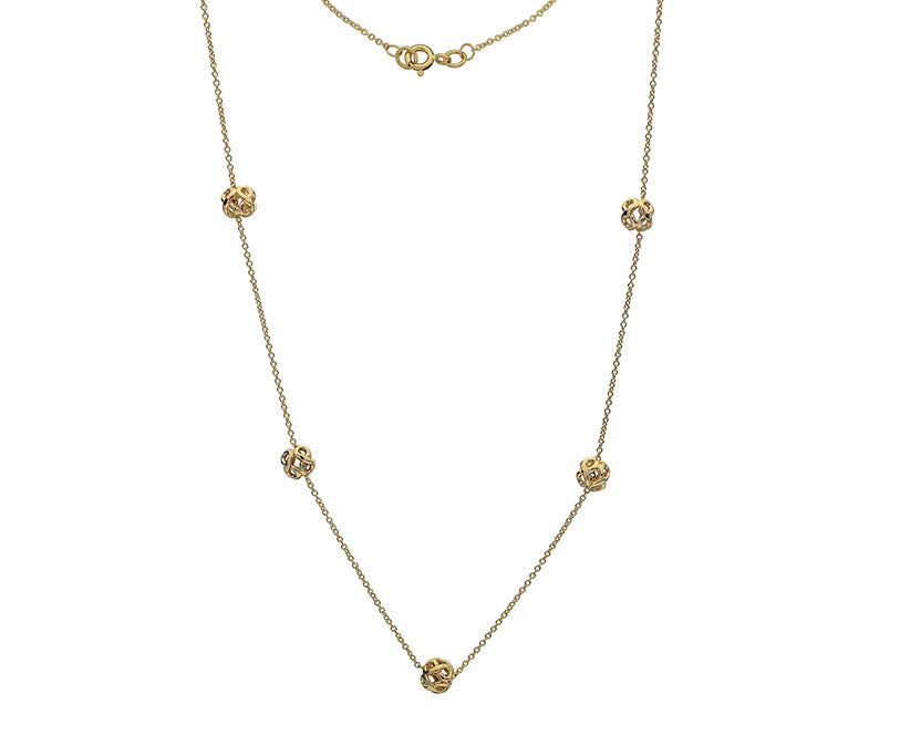 9ct Yellow Gold Infinity Bead Necklace