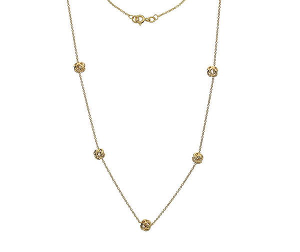 9ct yellow gold infinity bead necklace