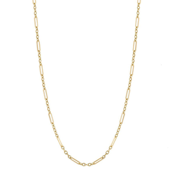 9ct yellow gold elongated link necklace