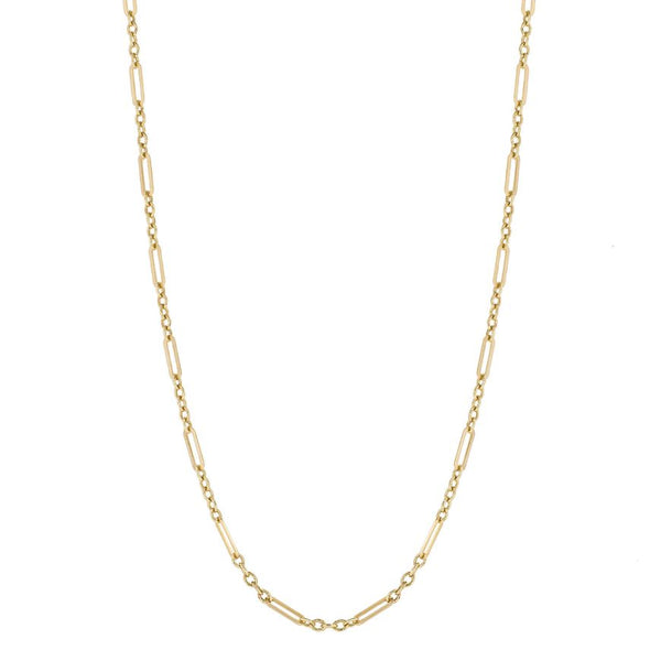 9ct yellow gold elongated link necklace
