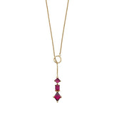 9ct Yellow Gold Mixed Shape Garnet Necklace GN299R