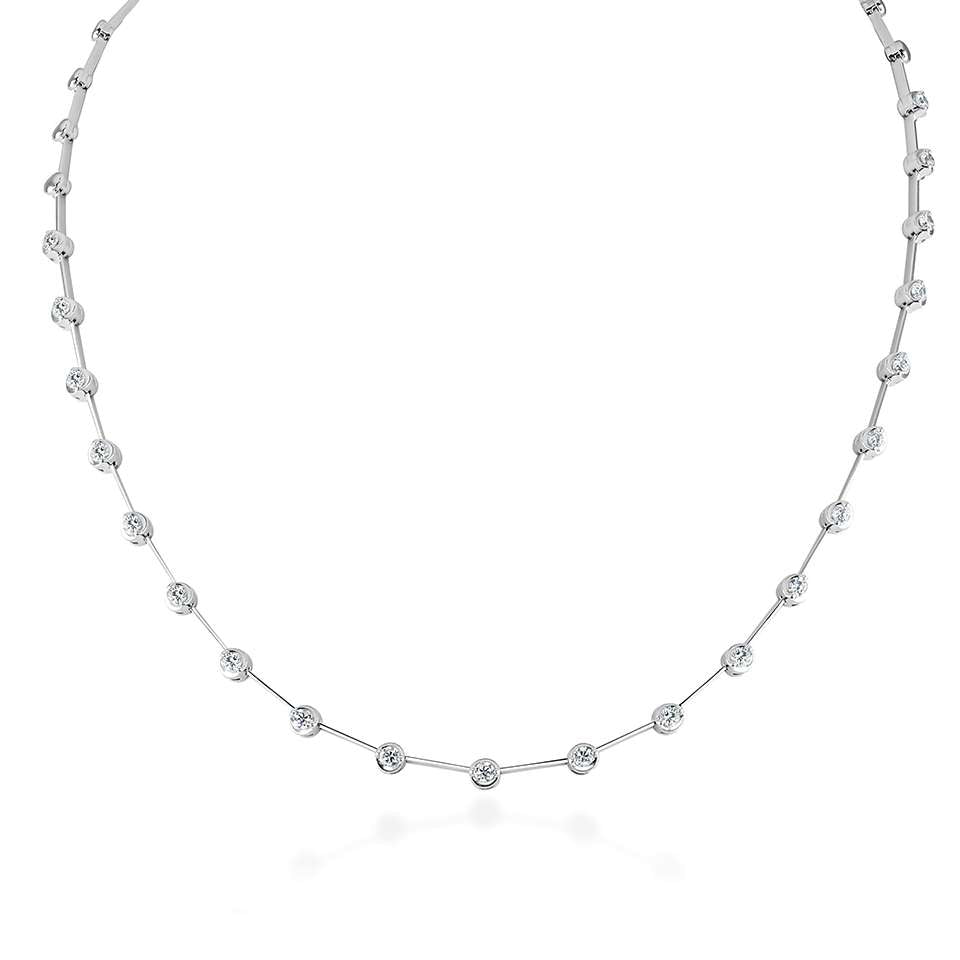 18ct White Gold 1.20ct Diamond Collar Necklace