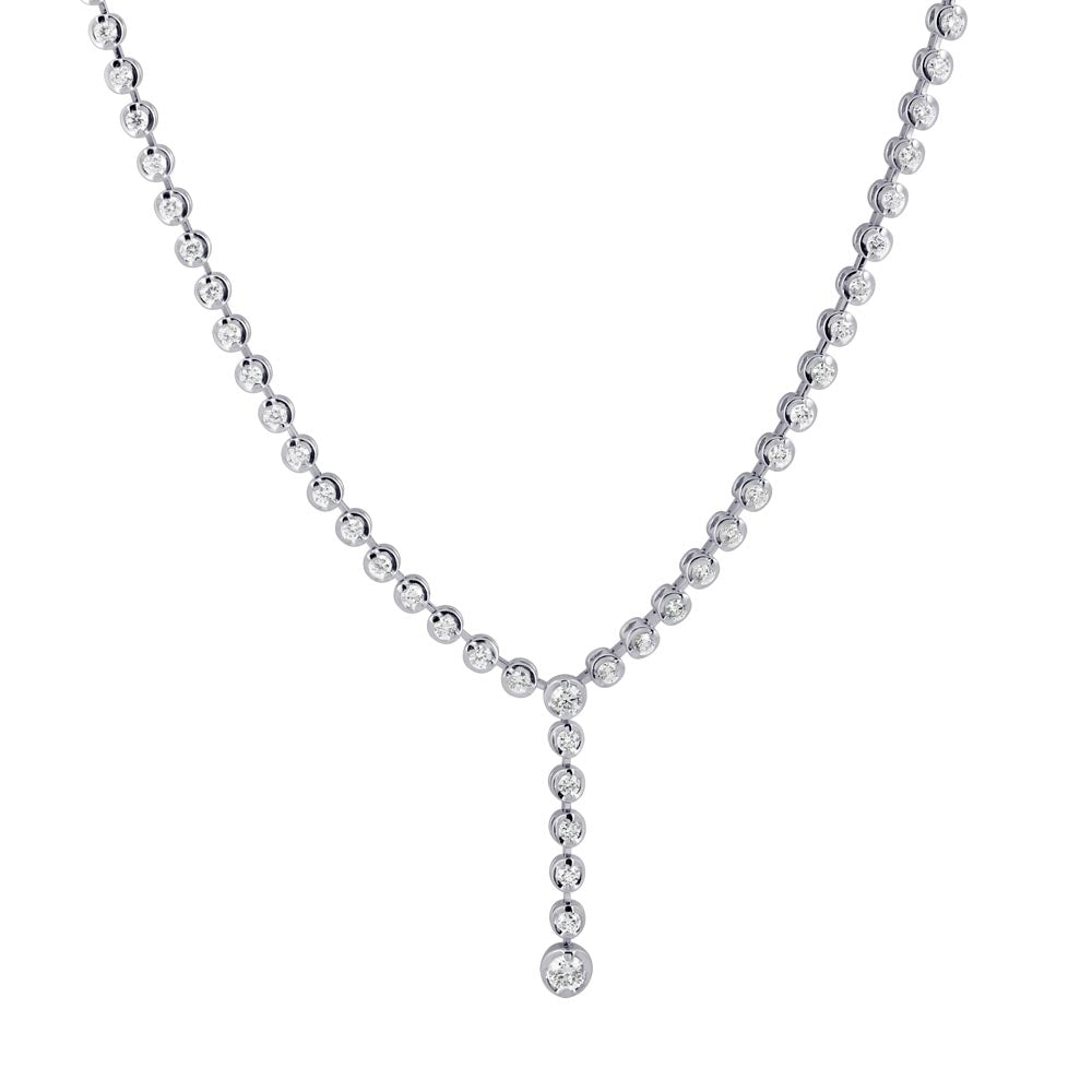 18ct White Gold 1.37ct Diamond Drop Necklace