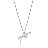 Schoeffel 18ct White Gold Pearl & 0.36ct Diamond Fancy Pendant with Chain Main