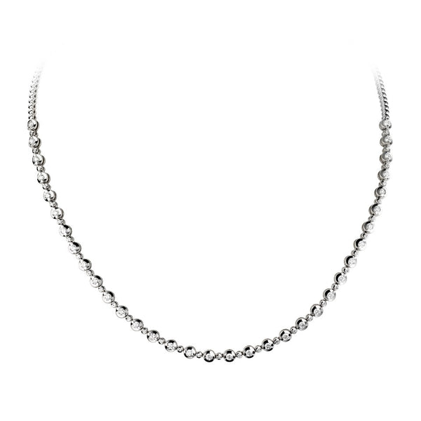 18ct White Gold 2.00ct Diamond Line Necklace