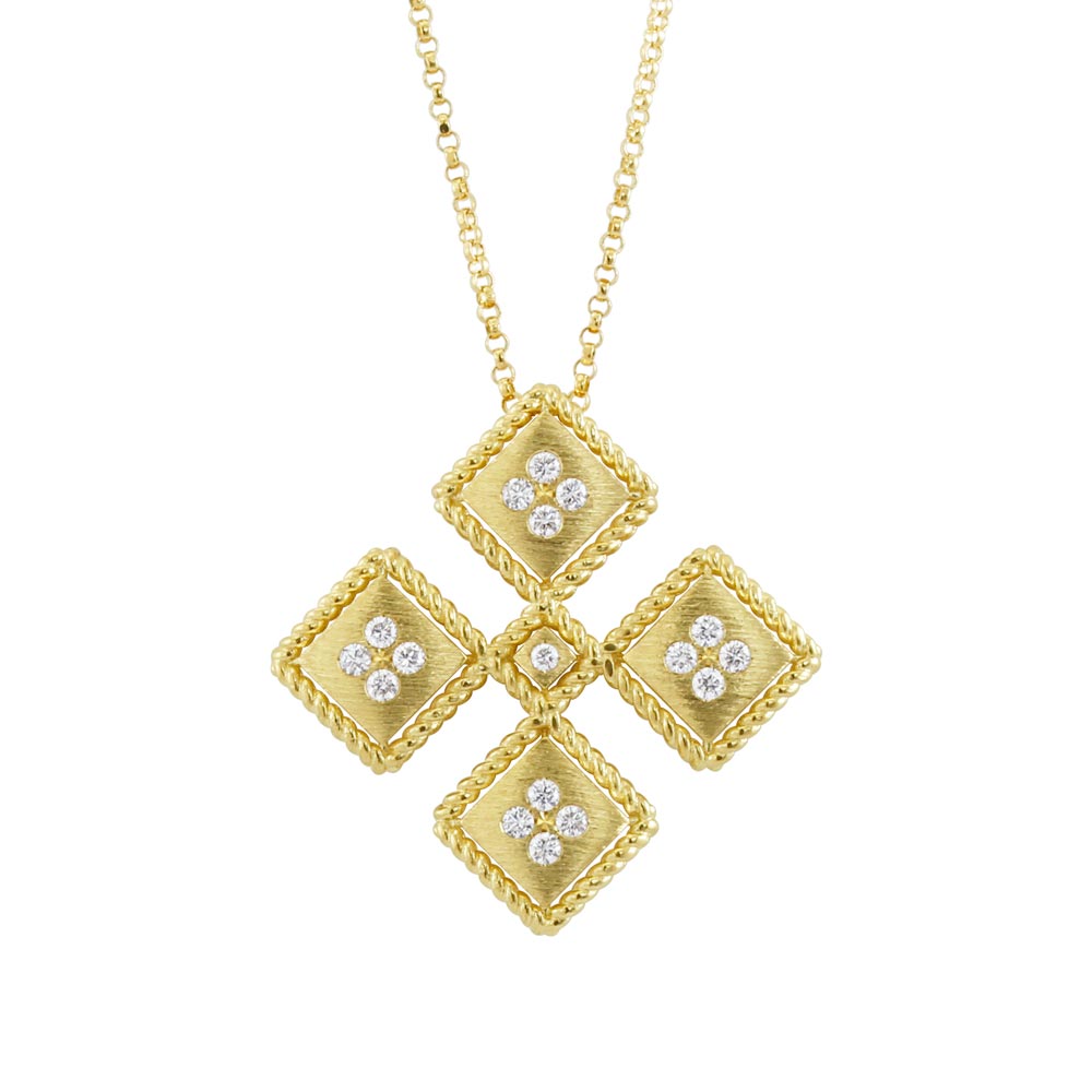 Roberto Coin 18ct Yellow Gold 0.24ct Diamond Palazzo Ducale Necklace ADR777CL2823 18Y