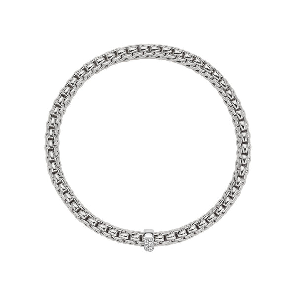 FOPE 18ct White Gold Vendome Flex-It 0.10ct Diamond Bracelet 56002BX_BB_B_XBX