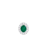 9ct White Gold Diamond And Emerald Pendant G928G