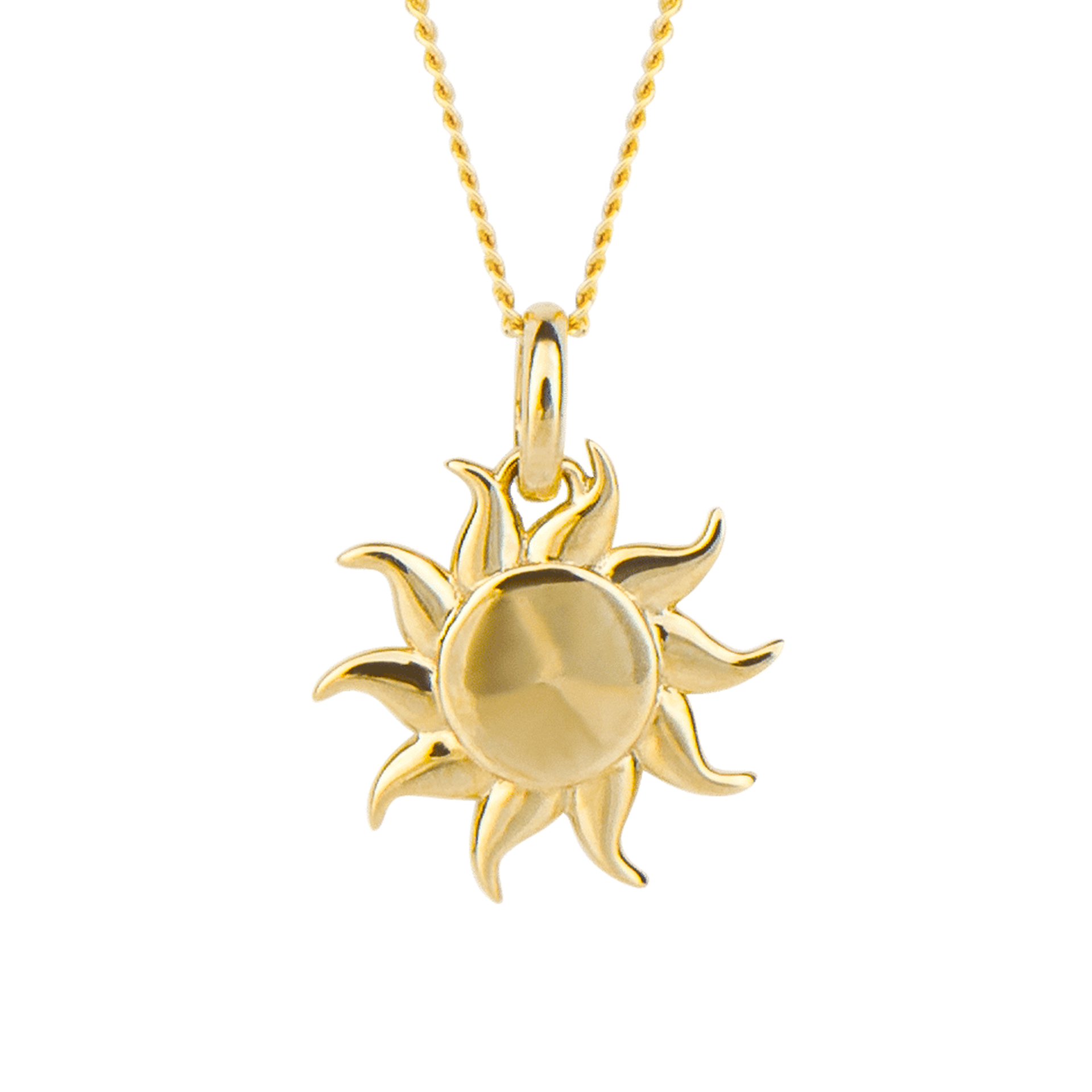 9ct yellow gold sun pendant
