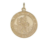 9ct yellow gold st. christopher the patron saint of travellers pendant