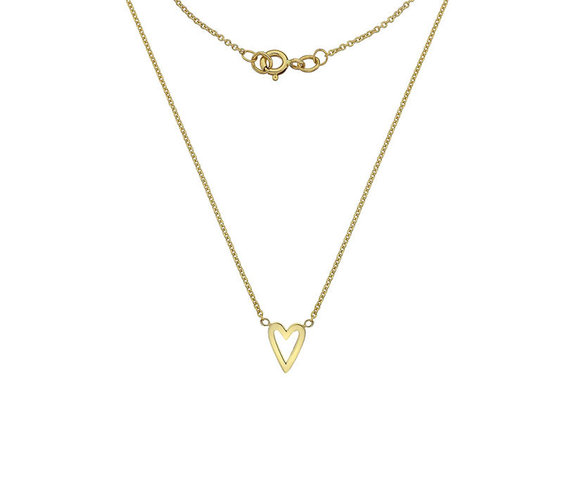 9ct Yellow Gold Elongated Heart Necklace