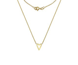 9ct yellow gold elongated heart necklace