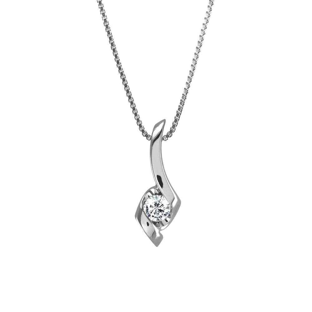 18ct White Gold Sirena 0.10ct Diamond Necklace