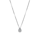 18ct White Gold 0.25ct Diamond Teardrop Pendant with Chain Main