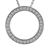 18ct White Gold 0.50ct Diamond Circle Pendant with Chain Closeup