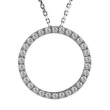 18ct White Gold 0.50ct Diamond Halo Pendant with Chain Closeup