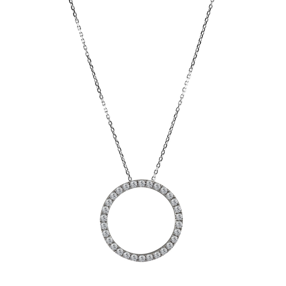 18ct White Gold 0.50ct Diamond Circle Necklace