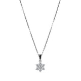 18ct White Gold 0.50ct Diamond Flower Cluster Pendant with Chain Main