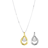 18ct Two Tone Gold 0.15ct Diamond Necklace KSI3351TR5J