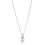 18ct White Gold Sirena Flower 0.25ct Diamond Pendant with Chain Main
