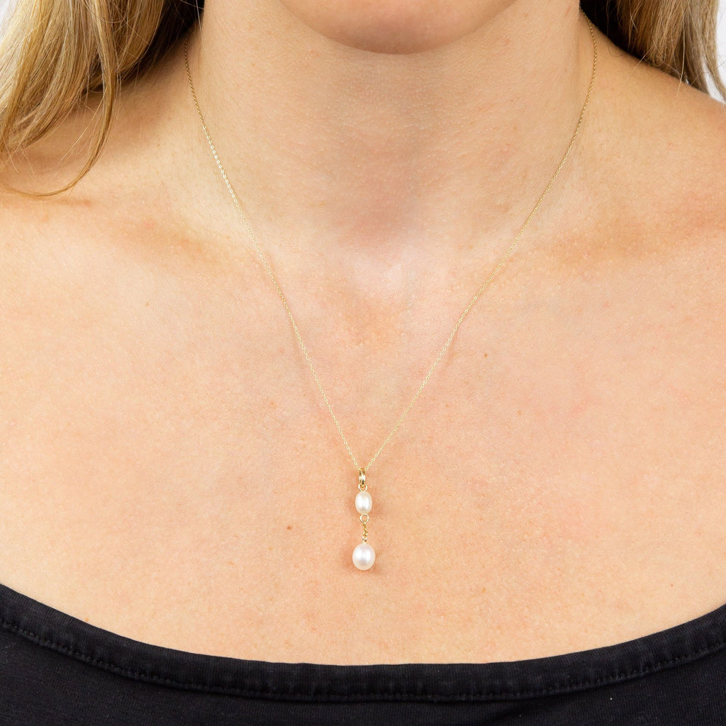 9ct Yellow Gold Freshwater Pearl Tier Drop Pendant GP2282W