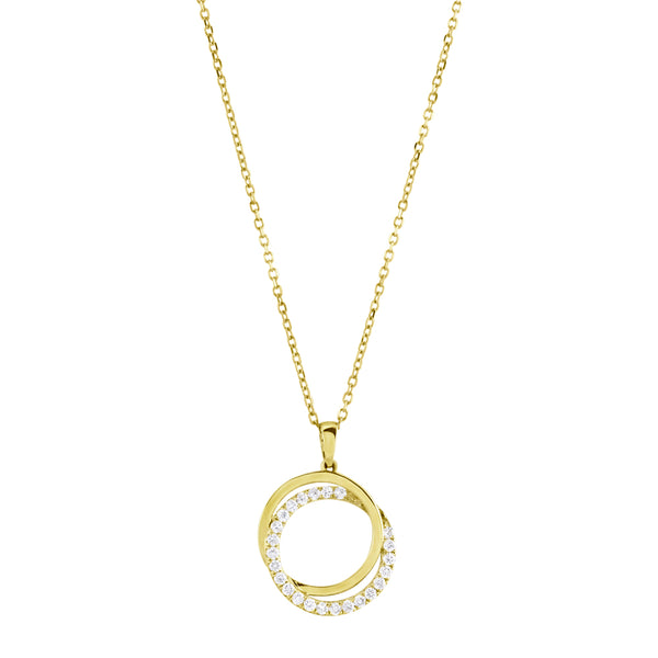18ct Yellow Gold 0.25ct Intertwined Diamond Circle Necklace SP4213(YG)