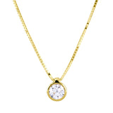 18ct Yellow Gold Bezel Set 0.10ct Diamond Necklace KMI3584YR5J