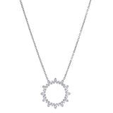 18ct White Gold 0.48ct Diamond Circle Sunburst Necklace