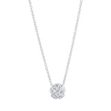 18ct White Gold 0.58ct Diamond Flower Necklace